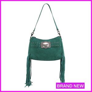 Fringe Western Hobo Shoulder Bag Vegan Suede Tassel Crossbody Hippie Style